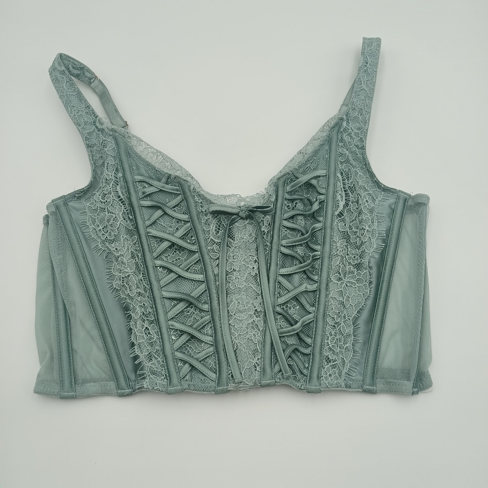 Victoria’s Secret dream angels Unlined Lace-up corset top bra bustier Size Small